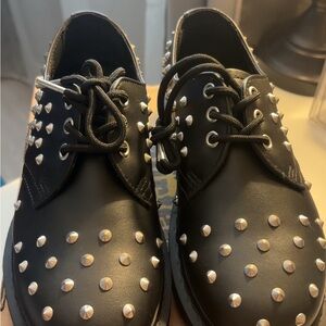Studded Black Lace-Up Shoes